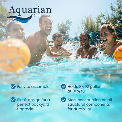 Aquarian Pools Khaki Venetian 24ft X 52in Outdoor Above Ground Swimming Pool