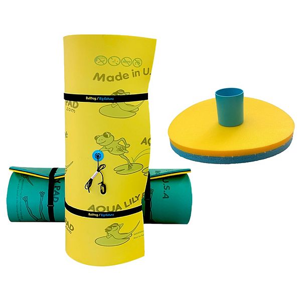 Aqua Lily Pad 15' Floating Island w/Reversible Floating Beverage Holder