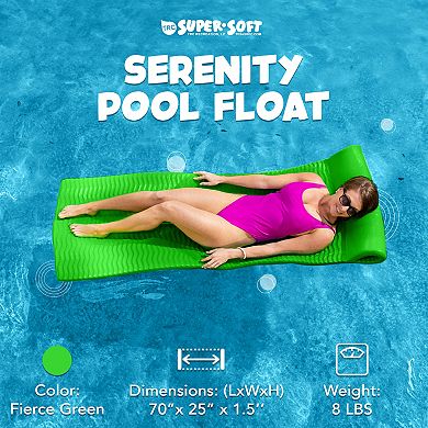 Trc Recreation Serenity 1.5" Thick Vinyl Swimming Pool Float Mat, Fierce Green