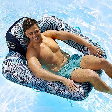 Aqua Zero Gravity Inflatable Comfort Swimming Pool Chair Lounge Float, Blue Fern