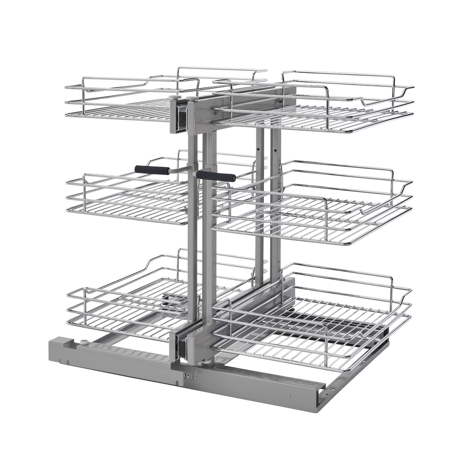 Rev-a-shelf 2-tier Kitchen Cabinet Pull Out Shelf And Drawer Organizer  Slide Out Pantry Storage Basket In Multiple Sizes, 12 X 18 In,  5wb2-1218cr-1 : Target