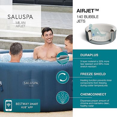 Bestway SaluSpa Milan Airjet Plus Hot Tub & Coleman Type VI Filter Cartridges, 6