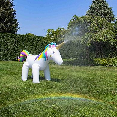 Swimline Humongous 6' Tall Inflatable Unicorn Kid's Outdoor Yard Water Sprinkler