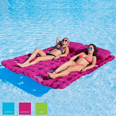 Airhead Sun Comfort Suede Double Swimming Pool Mattress Float, Raspberry Pink