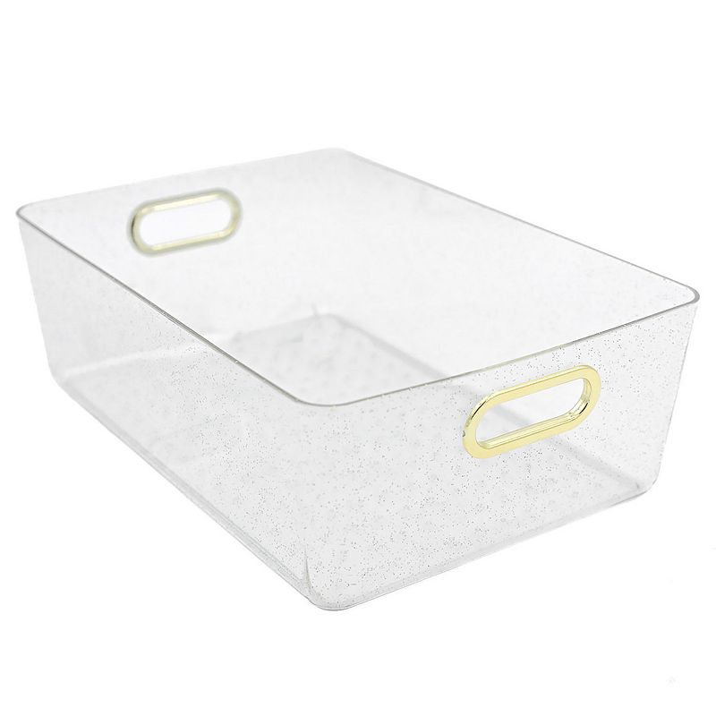 Packed Party Organize It Injected Glitter Storage Bin With Gold Handles - M