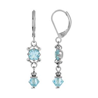 1928 Silver Tone Colorful Drop Earrings