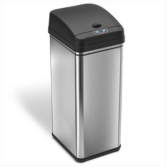 iTouchless Deodorizer 13-gallon Stainless Steel Touchless Trash Can With Carbon Filter Technology