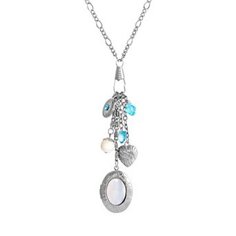 1928 Silver Tone Charm Necklace