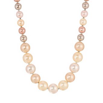 1928 Silver Tone Multi Color Simulated Pearl Necklace