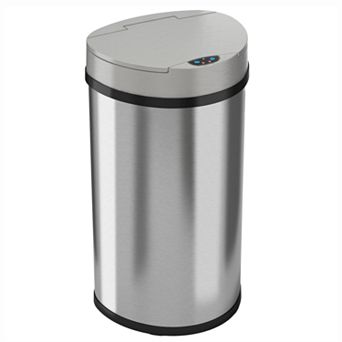 iTouchless 13-gallon Semi-Round Extra-Wide Automatic Sensor Touchless Trash Can