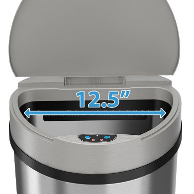 iTouchless 13-gallon Semi-Round Extra-Wide Automatic Sensor Touchless Trash Can