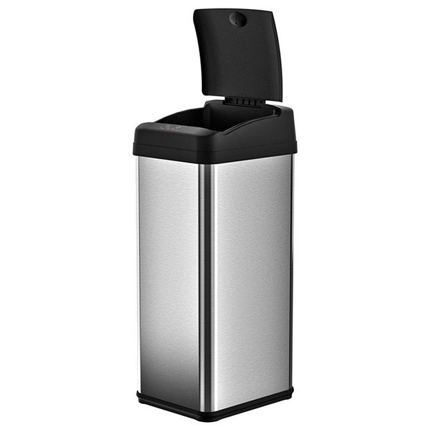 Trash Cans - 13 Gallon Extra-Wide Stainless Steel Automatic Sensor