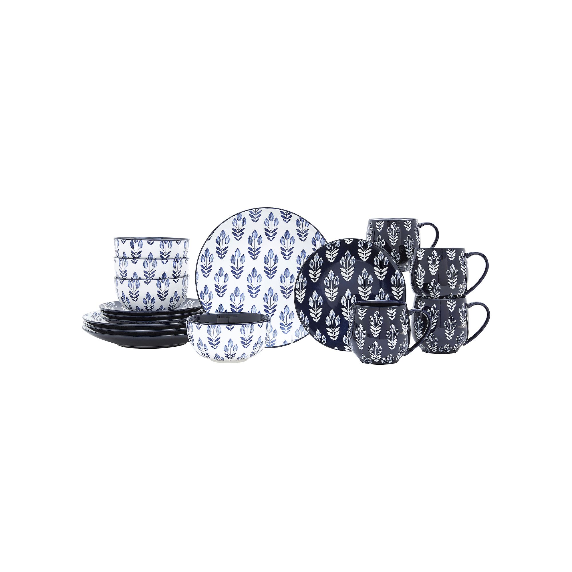 Baum Tanna 16-pc. Dinnerware Set, Blue White