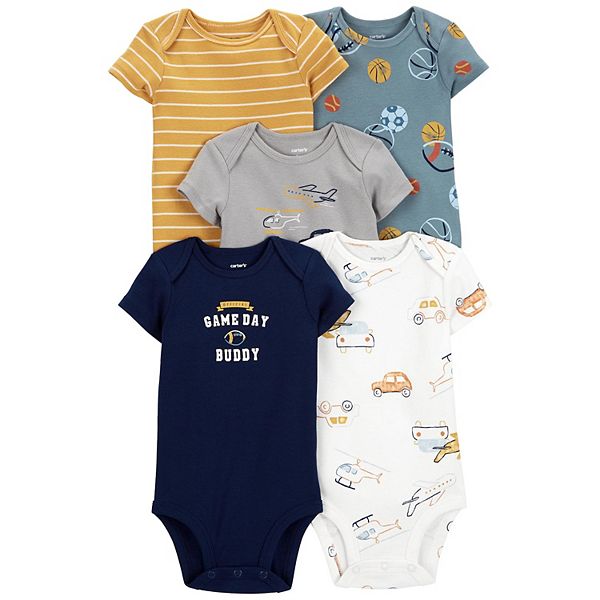 Baby Boy Carter's 5-Pack Vehicles & Sports Short Sleeve Bodysuits