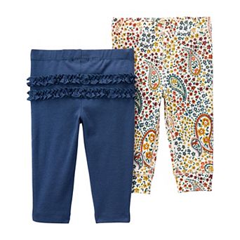 Baby Girl Carter's 2-Pack Paisley & Ruffles Pull-On Pants