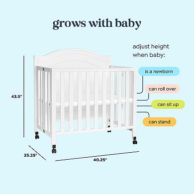 DaVinci Charlie Folding Portable 3-in-1 Mini Crib