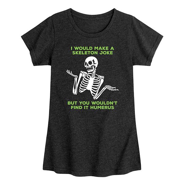 Girls 7-16 Skeleton Joke Graphic Tee