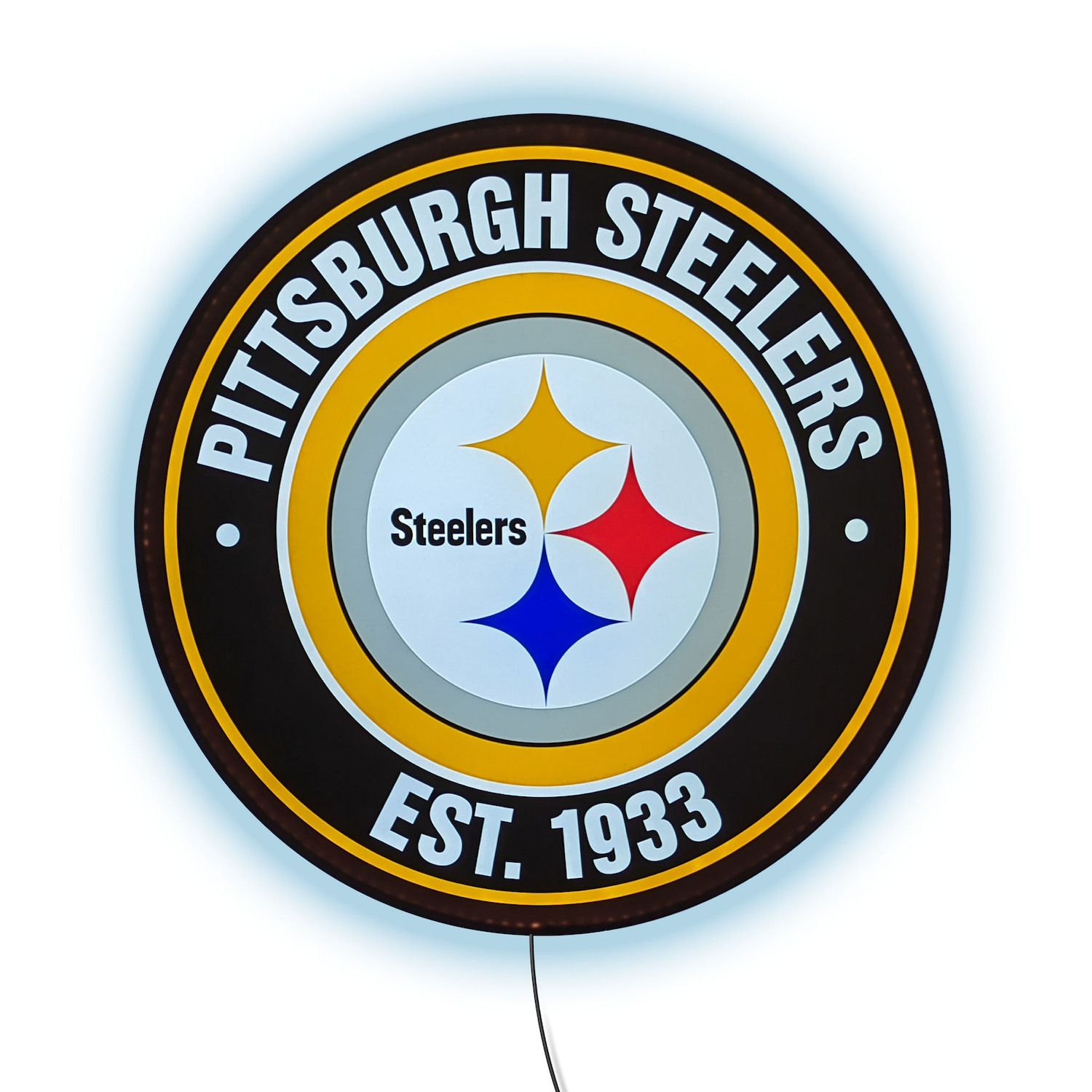 Pittsburgh Steelers Chevron 6 x 6 Oval Full Color Magnet