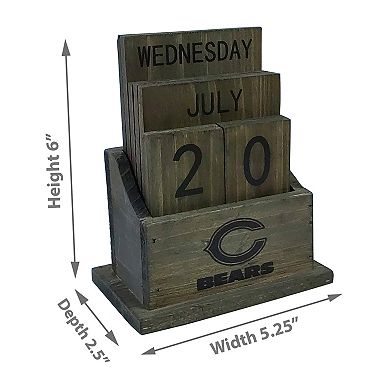 Chicago Bears Wood Block Calendar