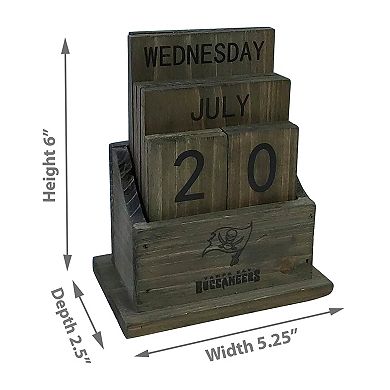 Tampa Bay Buccaneers Wood Block Calendar