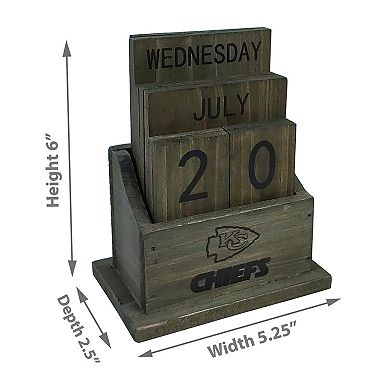 Kansas City Chiefs Wood Block Calendar