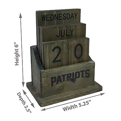 New England Patriots Wood Block Calendar