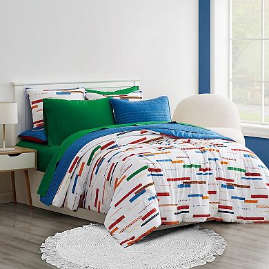 Crayola Serpentine Striped Comforter Set with Sham