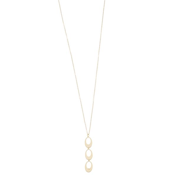 Au Naturale 10k Gold Three Oval Drop Necklace