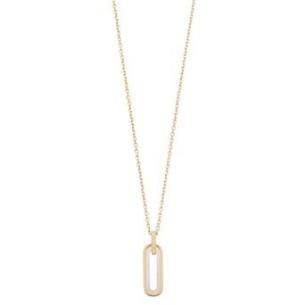 Au Naturale 14k Gold Mother-of-Pearl Paper Clip Necklace