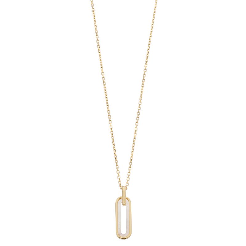 Au Naturale 14k Gold Mother-of-Pearl Paper Clip Necklace, Womens, Size: 1
