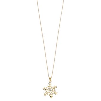 Au Naturale 10k Two-Tone Gold Snowflake Pendant