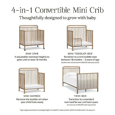 Namesake Winston 4-in-1 Convertible Mini Crib