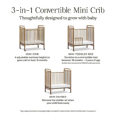 Namesake Abigail 3-in-1 Convertible Mini Crib