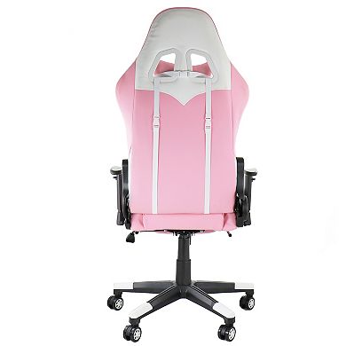 GameFitz Gaming Chair in Pink and White