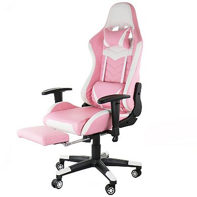 GameFitz Gaming Chair in Pink and White