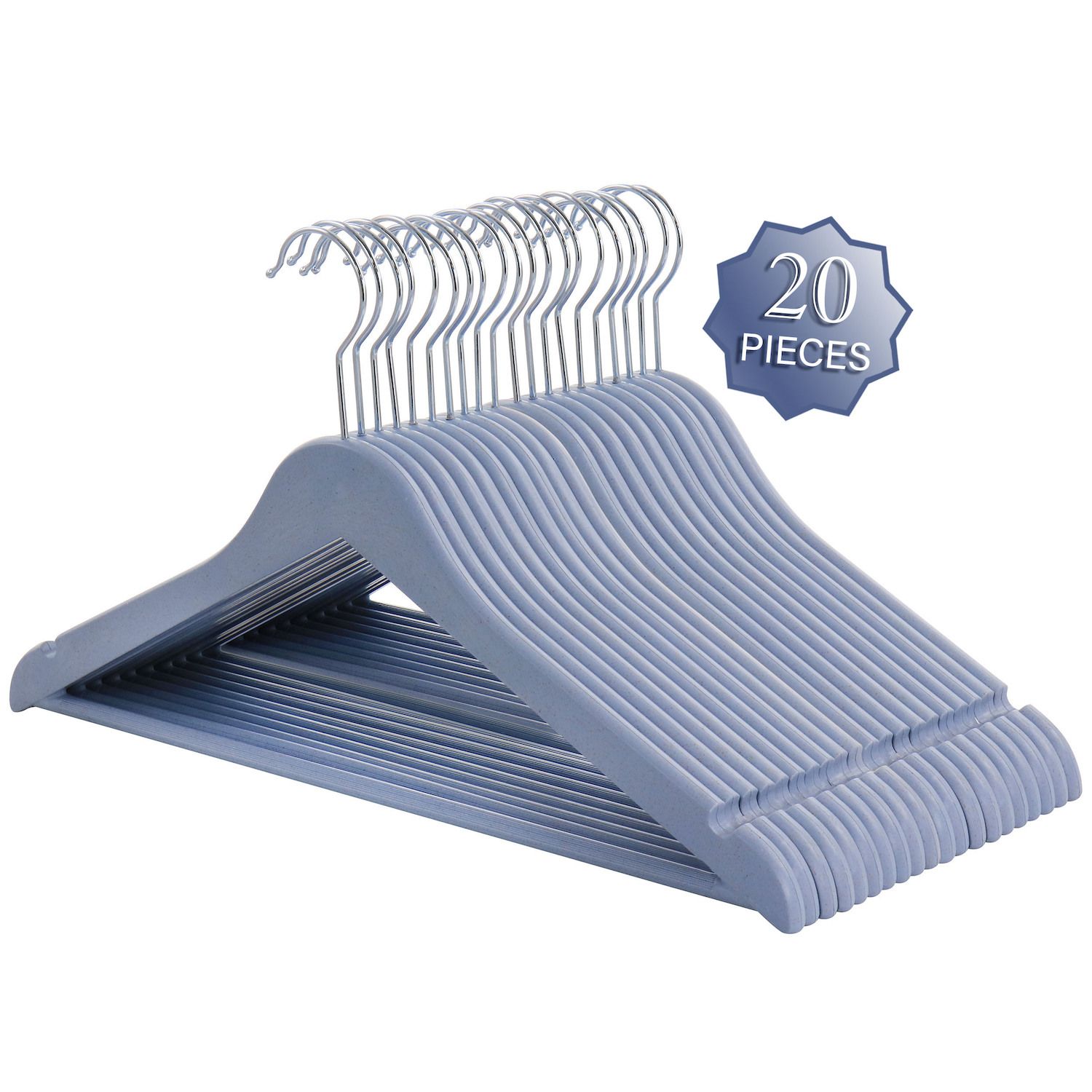 Home Basics 10-Pack Velvet Non-slip Grip Clothing Hanger (Sky Blue