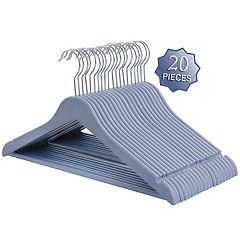Elama Non Slip Hanger with U-slide in White and Black 50 Piece