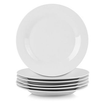 10 Strawberry Street Simply White 6 pc Round Salad Plate Set