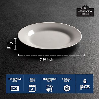 10 Strawberry Street Simply White 6-pc. Round Salad Plate Set