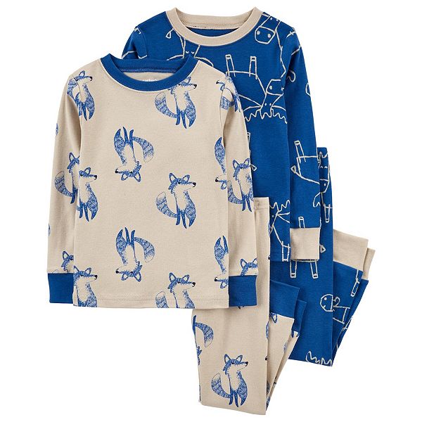 Toddler Carter's 4-Piece Moose & Fox Pajama Set