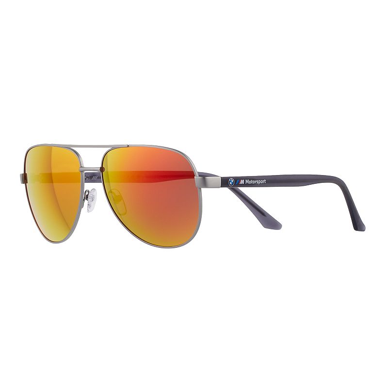 BMW Motorsport Polarized Aviator Sunglasses, Size: Medium, Med Grey