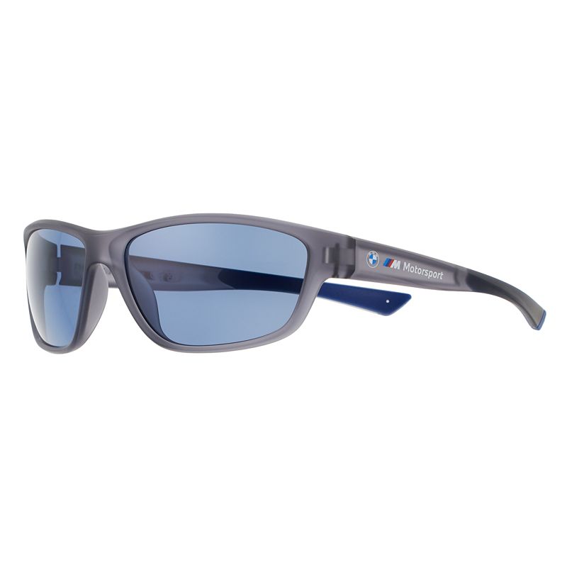 Mens BMW Motorsport 64mm Wrap Polarized Sunglasses, Size: Medium, Light Gr