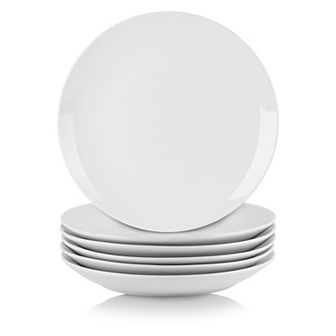 10 Strawberry Street Simply White 6 pc Coupe Salad Plate Set