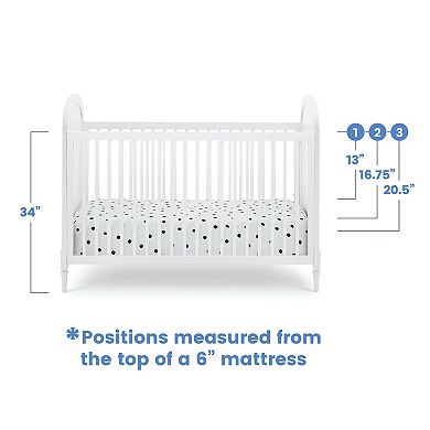 Delta Children Madeline 4-in-1 Convertible Crib with Included Conversion Rails