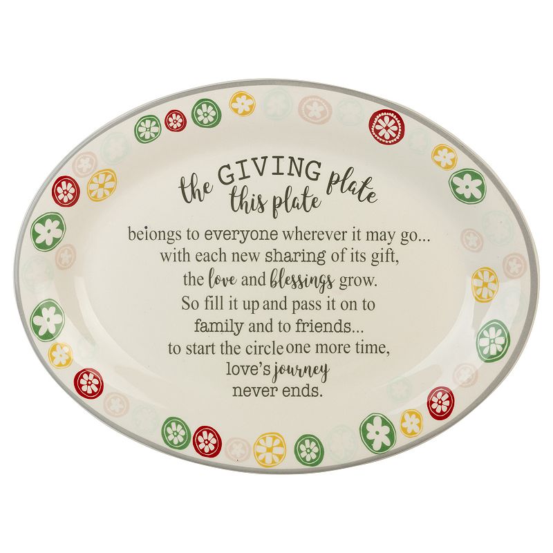 10 Strawberry Street Floral Giving Plate, Multicolor, SERV PLATE