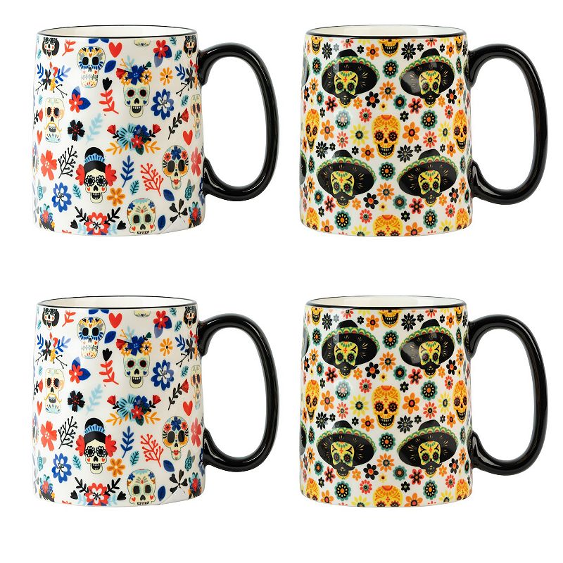 10 Strawberry Street 4-pc. Day of the Dead Mug Set, Multicolor