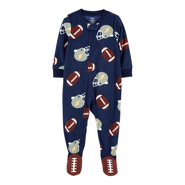 Toddler Boy Carter s Football Fleece Footed Pajamas