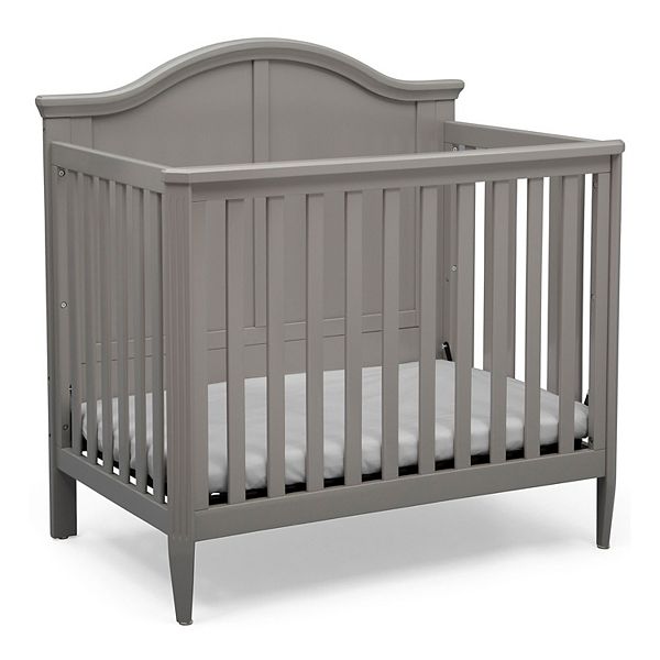 Delta Children Parker Mini Convertible Baby Crib with Mattress and 2 Sheets