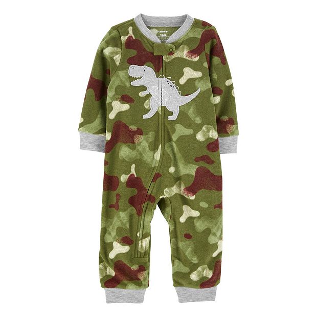 Toddler Boy Carter's Camo Dinosaur Fleece Footless Pajamas