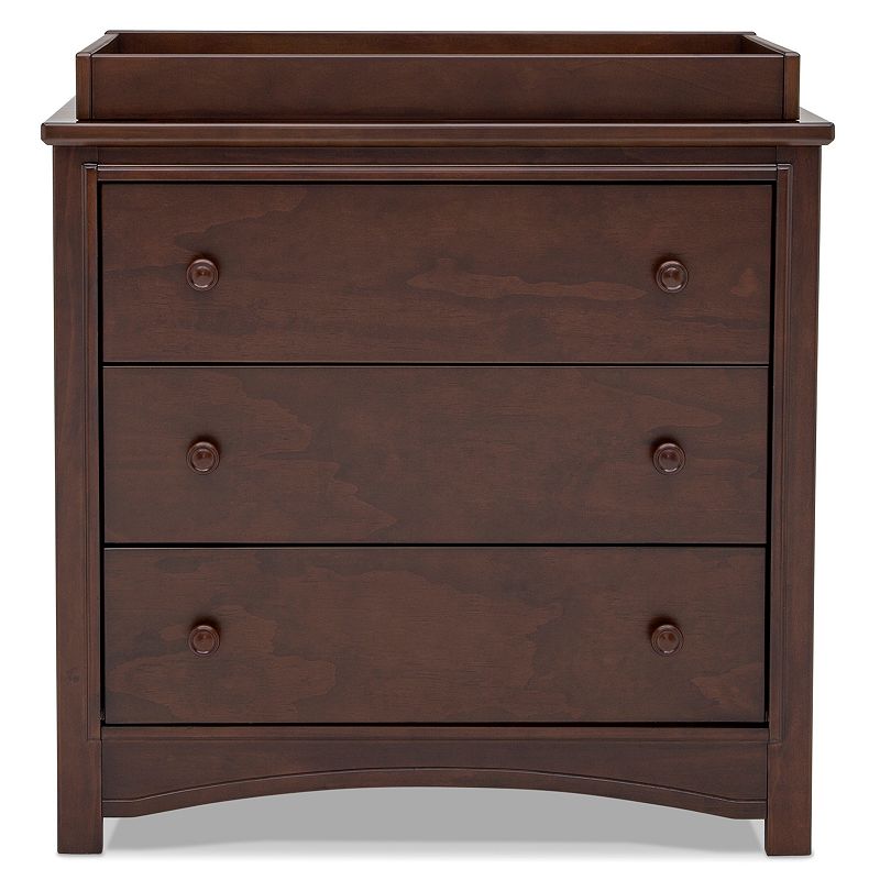 Delta Children Perry 3-Drawer Dresser with Changing Top, Brown